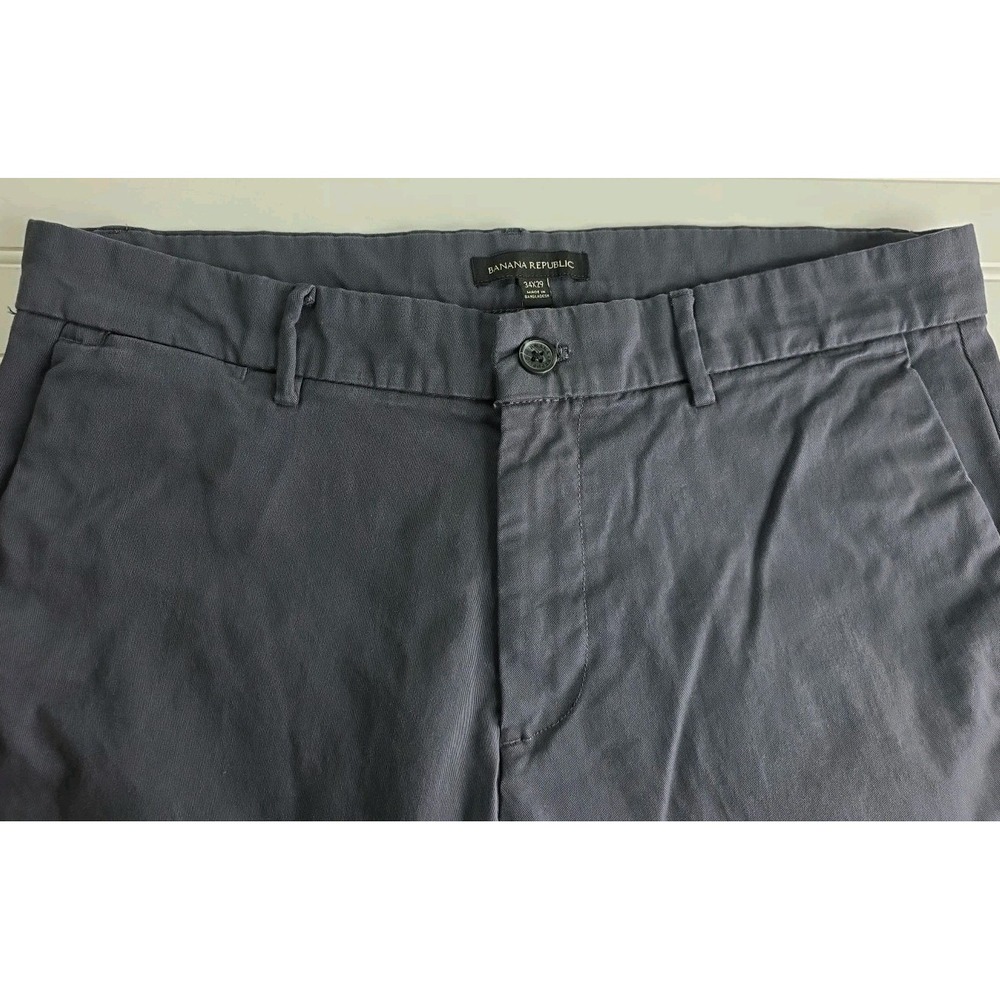 BANANA REPUBLIC MEN'S CLASSIC FIT CHINO PANTS, GRAY, SIZE 34, STRETCH PREPPY